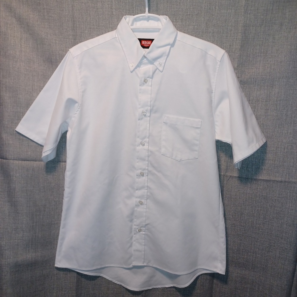 Red Kap Button Down Shirt Men 15.5 White SR60WH8 Short Sleeve Wrk Uniform Pocket